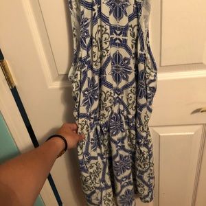 Blue dress, open back